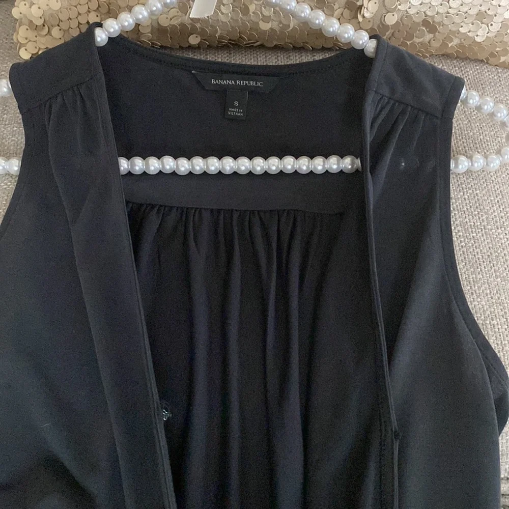 Banana Republic Sandwash Wrap Top Black Size S